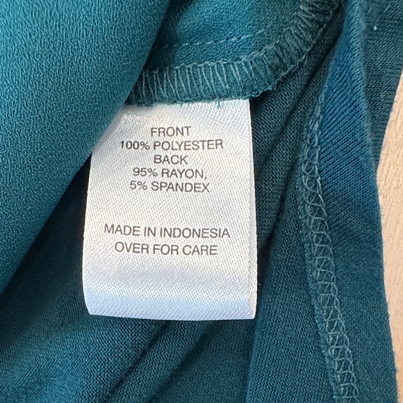 Fortune + Ivy Deep Teal Buttoned Blouse - Picture 5 of 8